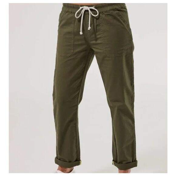 Pact Pants Woven Twill Drawstring Organic Cotton Chino Men's Size Small Green - Picture 1 of 6